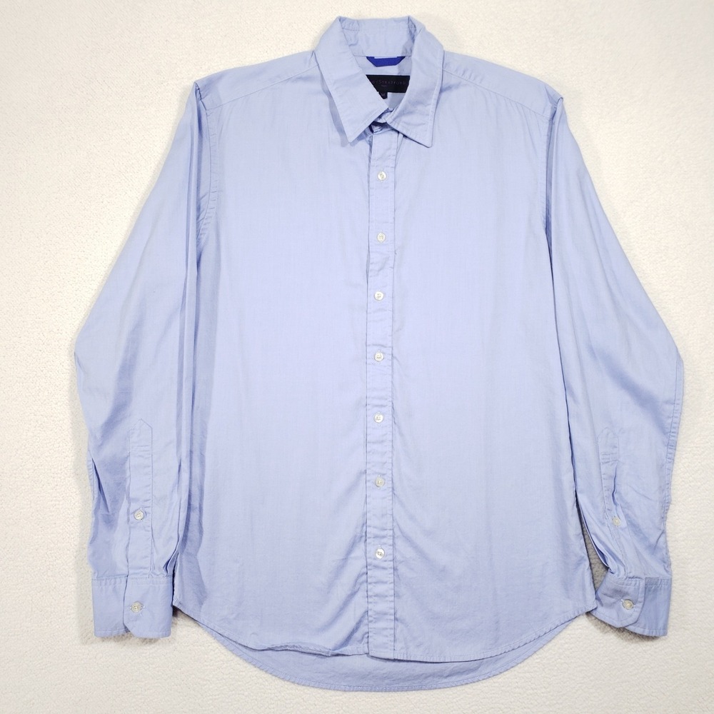 Teddy Stratford Button Up Shirt Mens Medium Light Blue Hidden Zipper USA‎ Made
